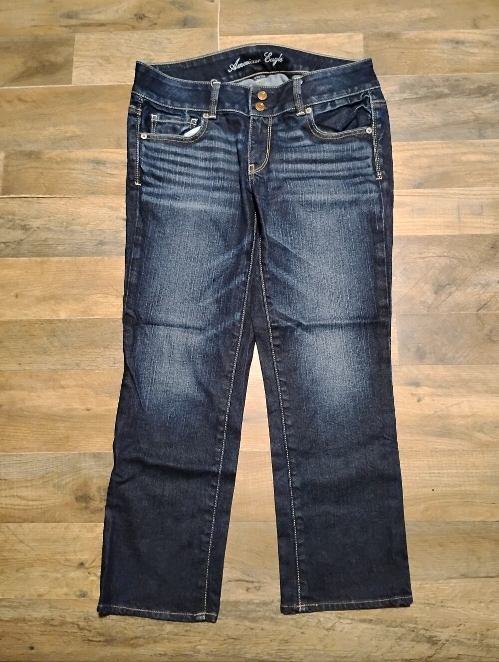 American Eagle Outfitters Artist Crop Dark Wash Jeans Women's Size: 8 - Picture 2 of 4
